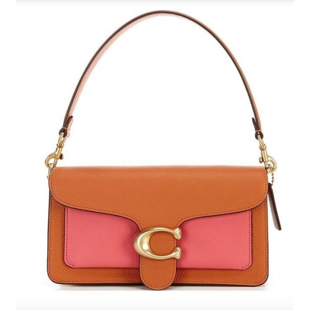 NWT Coach Tabby Fold Colorblock Shoulder Bag - watermelon multi / brass  $395